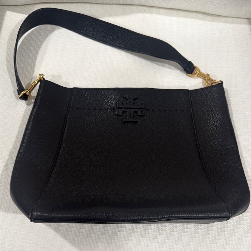 Tory Burch Black Shoulder Bag with Gold Hardware